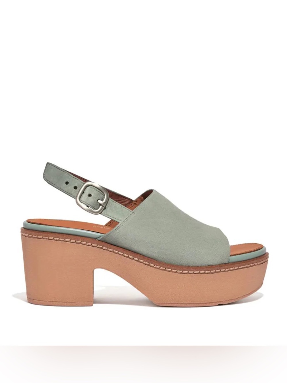 Fitflop Sage Green Suede Platform Slingback Sandals